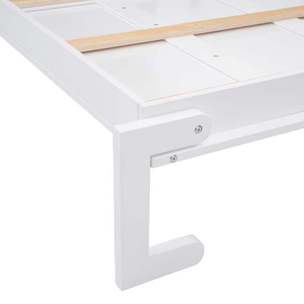 White Wood Frame Queen Murphy Bed