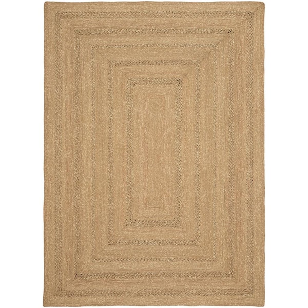 Nourison Natural Seagrass Natural 4 ft. x 6 ft. Solid Contemporary Area Rug