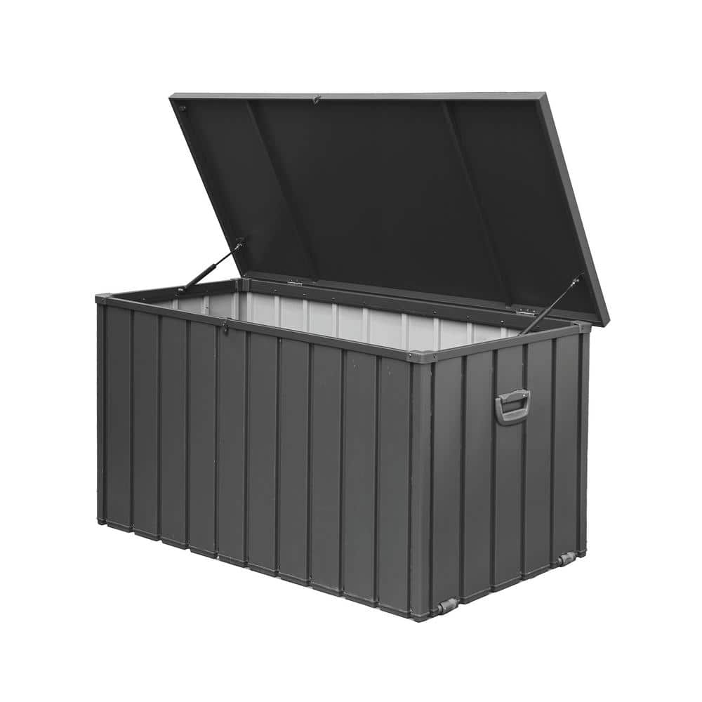 domi outdoor living 200 Gal. Dark Grey Metal Deck Box LNCF0555-G-D - The  Home Depot