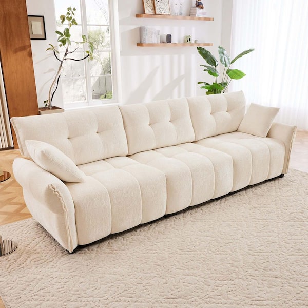 ●TINA Noble House Tina 110.2 in. Flared Arm Chenille Upholstered