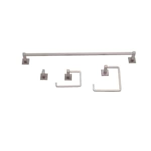 4-Piece Square Bath Hardware Set in Satin