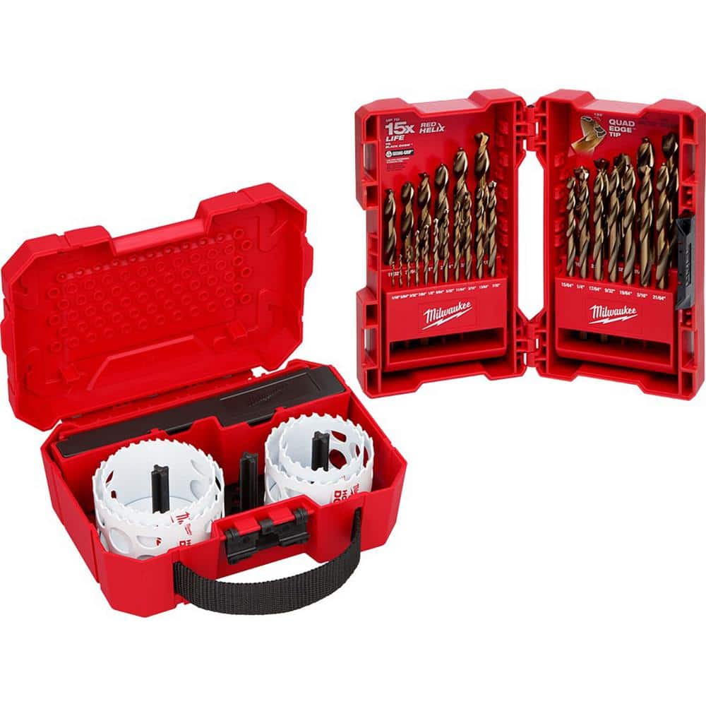 Milwaukee Hole Dozer BiMetal Hole Saw Kit with Cobalt Red Helix Drill