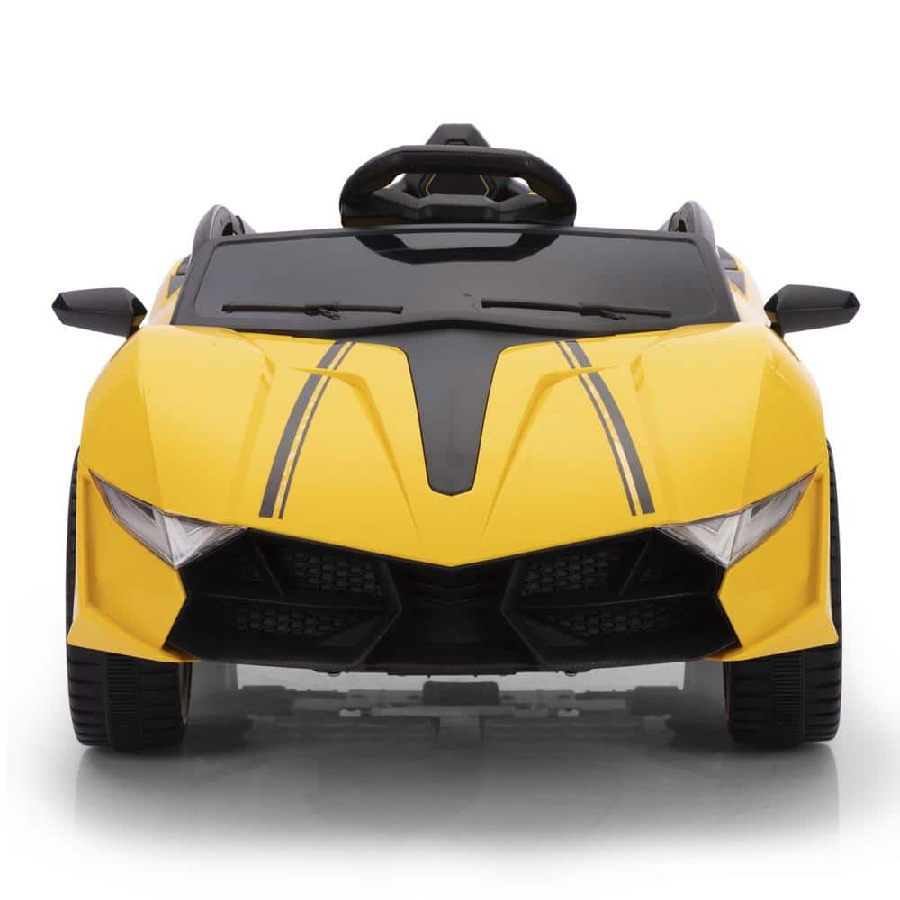 Huluwat Yellow 12-Volt Kids Car Sport Vehicle with Remote Control and ...