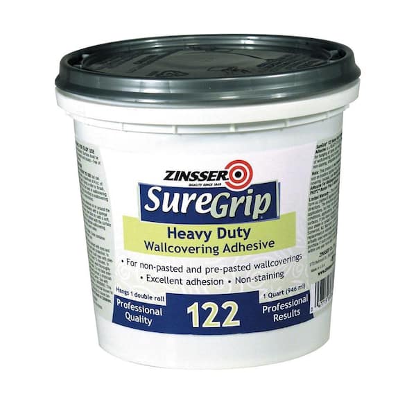 Zinsser SureGrip 122 1 qt. Clear Heavy Duty Strippable Wallcovering Adhesive (6-Pack)