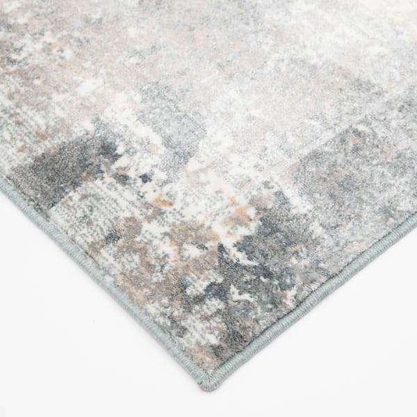 Kurdamir Sheyla Salt/Harbor 33 in. W x 12 in. L Your Choice Length Stair Runner Coverage Area 2.75 sq. ft.