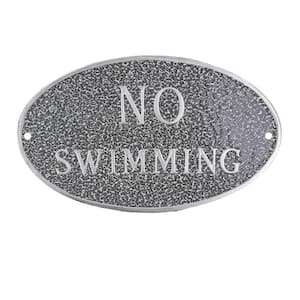 6 in. x 10 in. Small Oval No Swimming Statement Plaque Sign - Swedish Iron