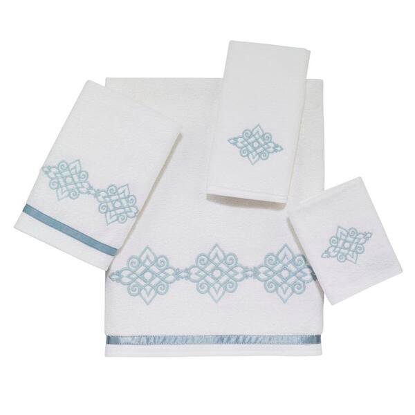 Avanti Linens Riverview 4-Piece White Geometric Bath Towel Set