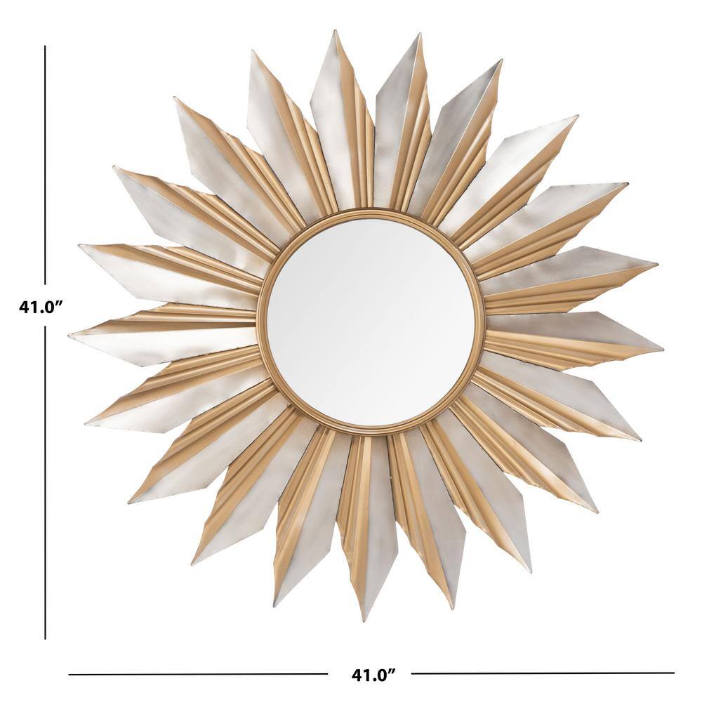 Large Silver Studded Rectangular Mirror with Iron Frame