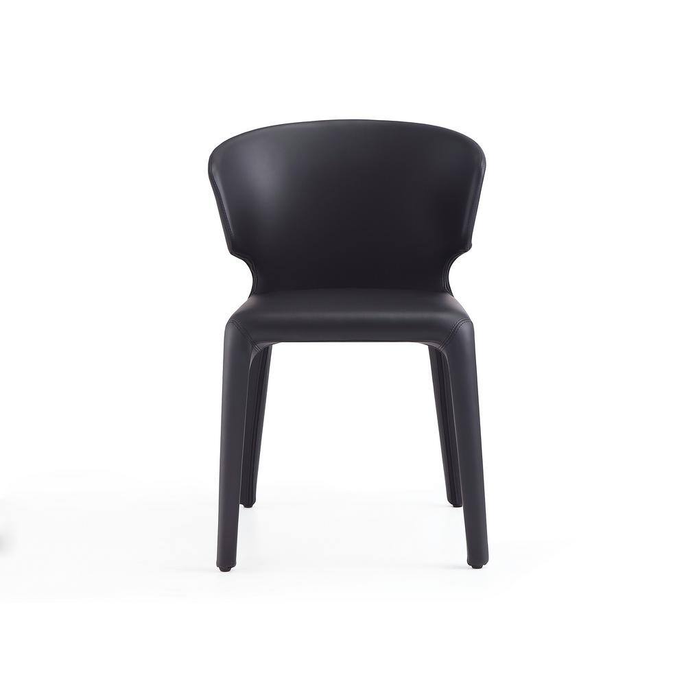 Set of 2 Black Faux Leather Upholstered Dining Chairs