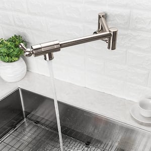 Wall Mount Pot Filler Faucet in Stainless Steel