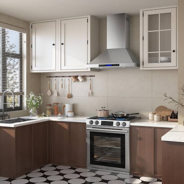 30 in. 900 CFM Convertible Wall Mount Range Hood with Remote, Touch Control LCD, Long-term Warranty in Stainless Steel
