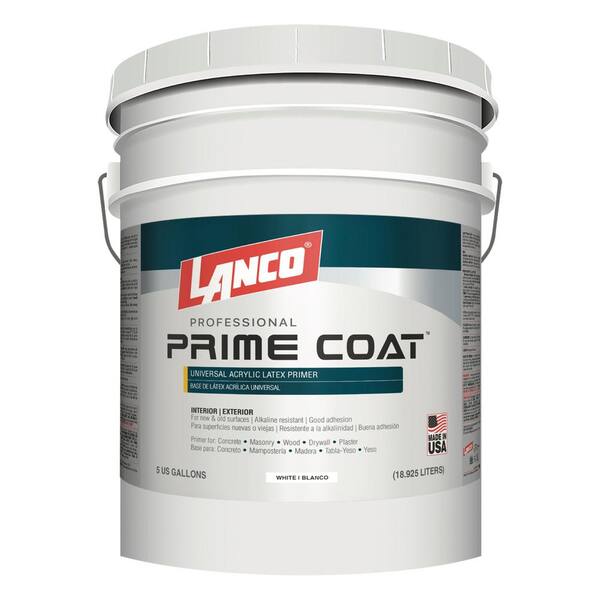 Lanco 5 gal. Prime Coat Acrylic Latex Interior/Exterior Wall Primer WP0382