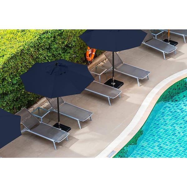12' cantilever patio umbrella Crestlive Products 12-ft Aluminum Black Slide-tilt Cantilever Patio Umbrella with Base Polyester one_size