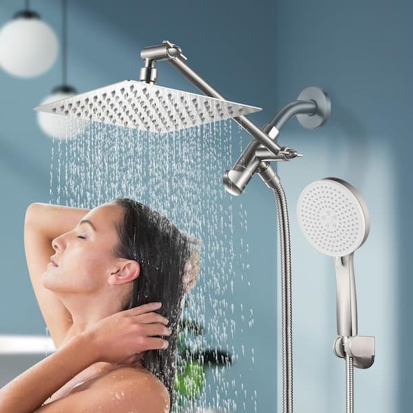 Zalerock Rainfull 5-Spray Patterns 8 in. Wall Mount Dual Zalerock Rainfull 5-Spray Patterns 8 in. Wall Mount Dual