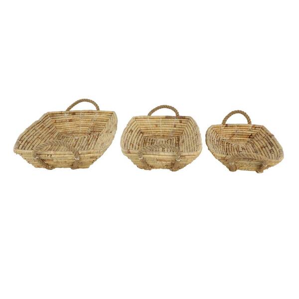 Litton Lane - Beige Eclectic Tray (Set of 3)