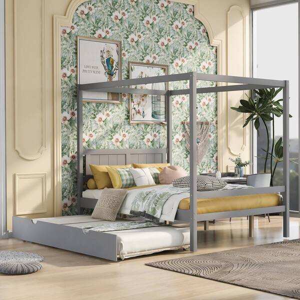 modern full bed with trundle