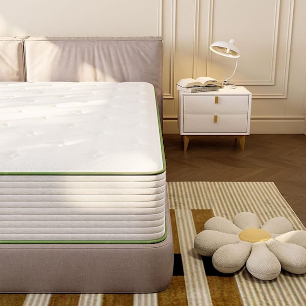 Queen Size Medium Comfort Level Hybrid Memory Foam 12 in. Bed -in-a-Box Mattress Cooling and Skin-Friendly