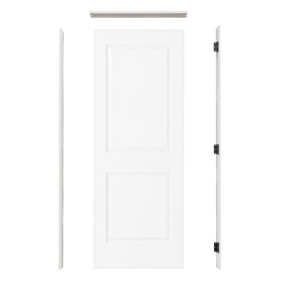 30 in. x 80 in. 2-Panel Left-Handed White Hollow Core Wood Interior Single Prehung Door Kit with Quick Assemble Jamb price history on PriceWatchPro