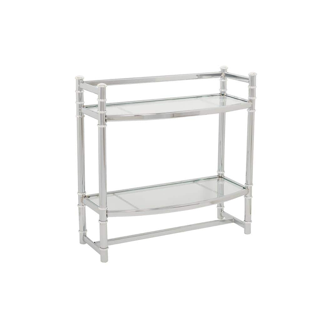 Zenna Home Studio Accents 21 In W Wall Shelf In Chrome And Glass