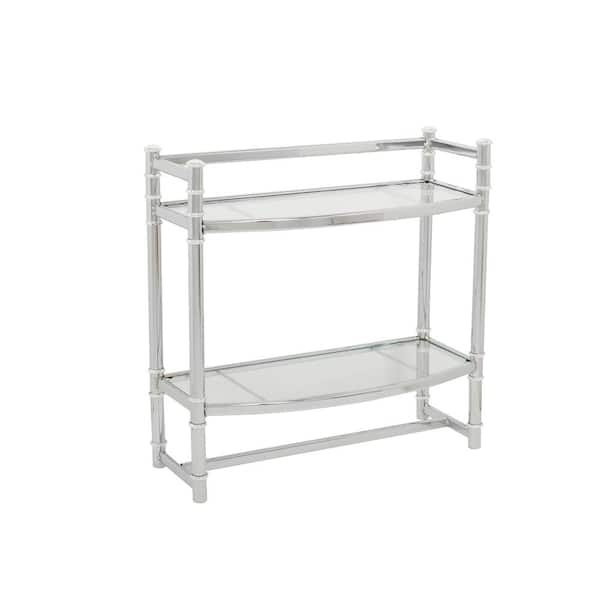 Zenna Home Studio Accents 21 in. W Wall Shelf in Chrome and Glass