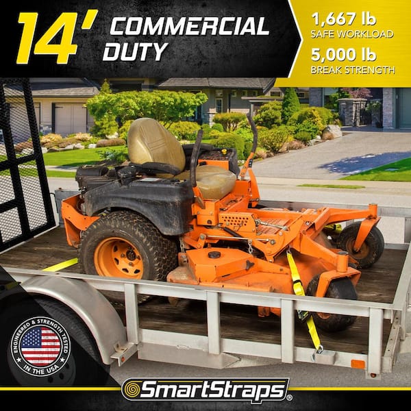 14 ft. Yellow RatchetX Tie Down Strap with 1,667 lb. Safe Work Load - (1-Pack)