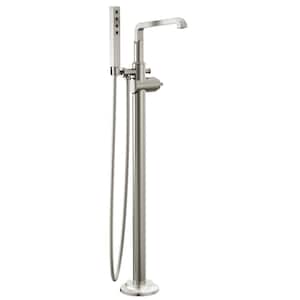 Tetra 1-Handle Roman Tub Faucet Trim Kit with Hand Shower in Lumicoat Stainless (Valve and Handle Not Included)