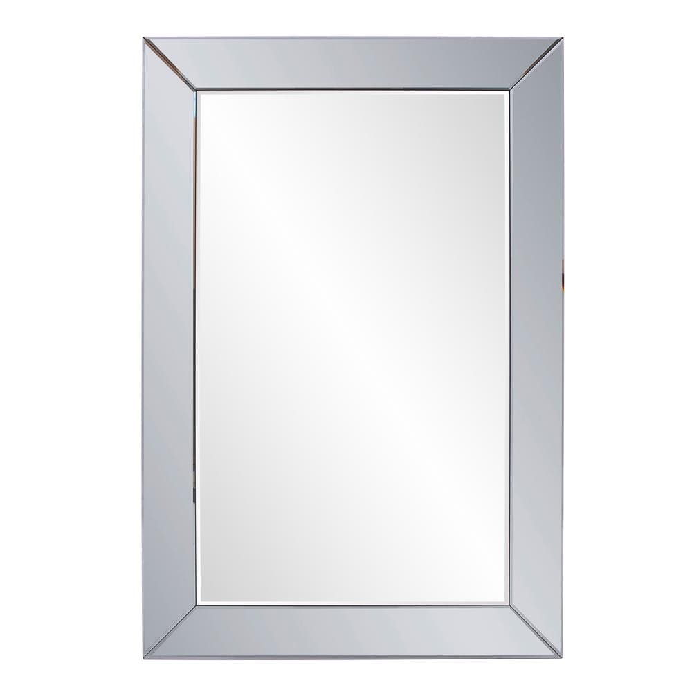 Marley Forrest Large Rectangle Smokey Gray Mirror Hooks Contemporary Mirror  (45 in. H x 31 in. W) 29044 - The Home Depot