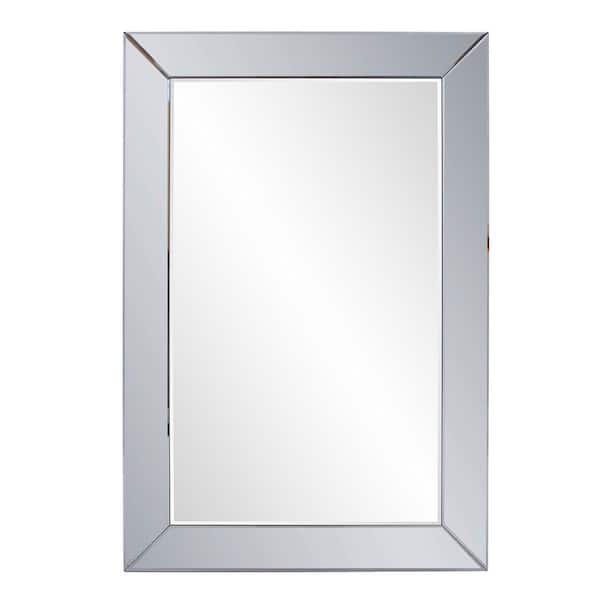Marley Forrest Large Rectangle Smokey Gray Mirror Hooks Contemporary Mirror (45 in. H x 31 in. W)