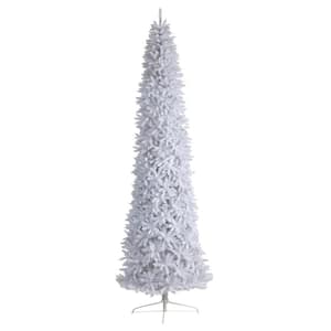 12 ft. Slim White Artificial Christmas Tree with 3235 Bendable Branches