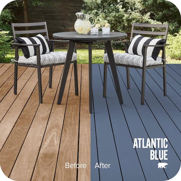 1 gal. #600F-6 Atlantic Blue Solid Color Waterproofing Exterior Wood Stain and Sealer