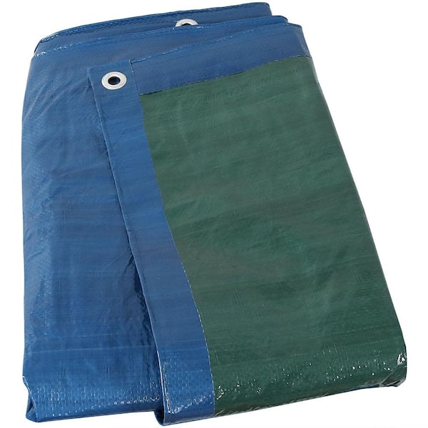 16 ft. x 20 ft. Waterproof Reversible Blue-Green Multi Purpose Poly Tarp