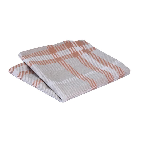 Astella Pacifica 24 in. x 24 in. Tartan Tuscan Square Outdoor Throw Pillow Cover