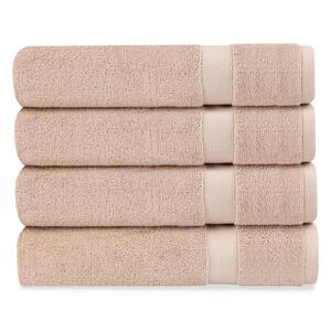 Delara Rose Dust Solid 100% Organic Cotton Luxuriously Plush Bath Sheet (Set of 4)