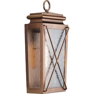 Wakeford Collection 1-Light Antique Copper Clear Water Transitional Outdoor Medium Wall Lantern Light