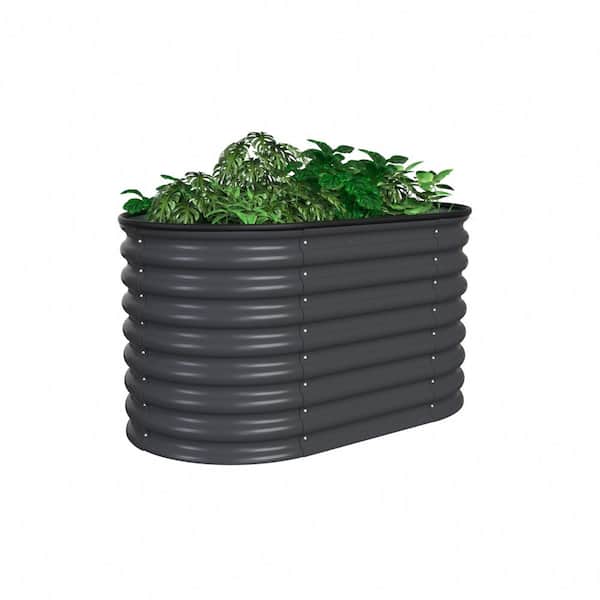 4 ft. x 2 ft. x 2 ft. Galvanized Steel Raised Garden Bed Planter Box Outdoor, Gray