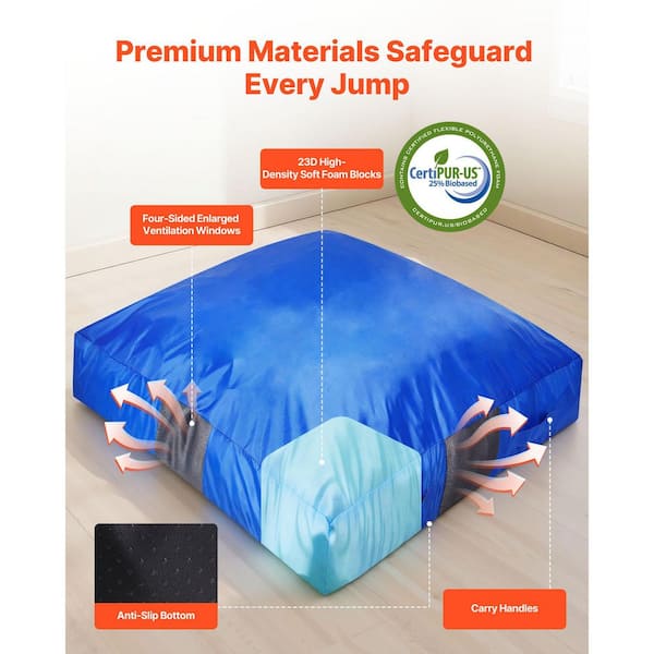 VEVOR Crash Pad, 5 x 5 ft. Crash Pad for Kids Sensory with Foam