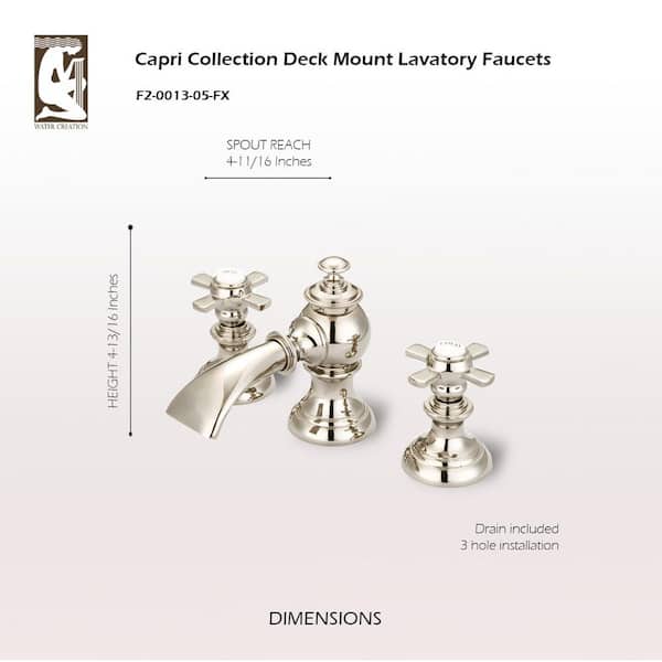 Modern Classic 8 in. Widespread 2-Handle Bathroom Faucet with Pop Up Drain in Polished Nickel