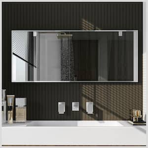 Sax 72 in. W x 30 in. H Framed Rectangular Bathroom Vanity Mirror in Brushed Chrome