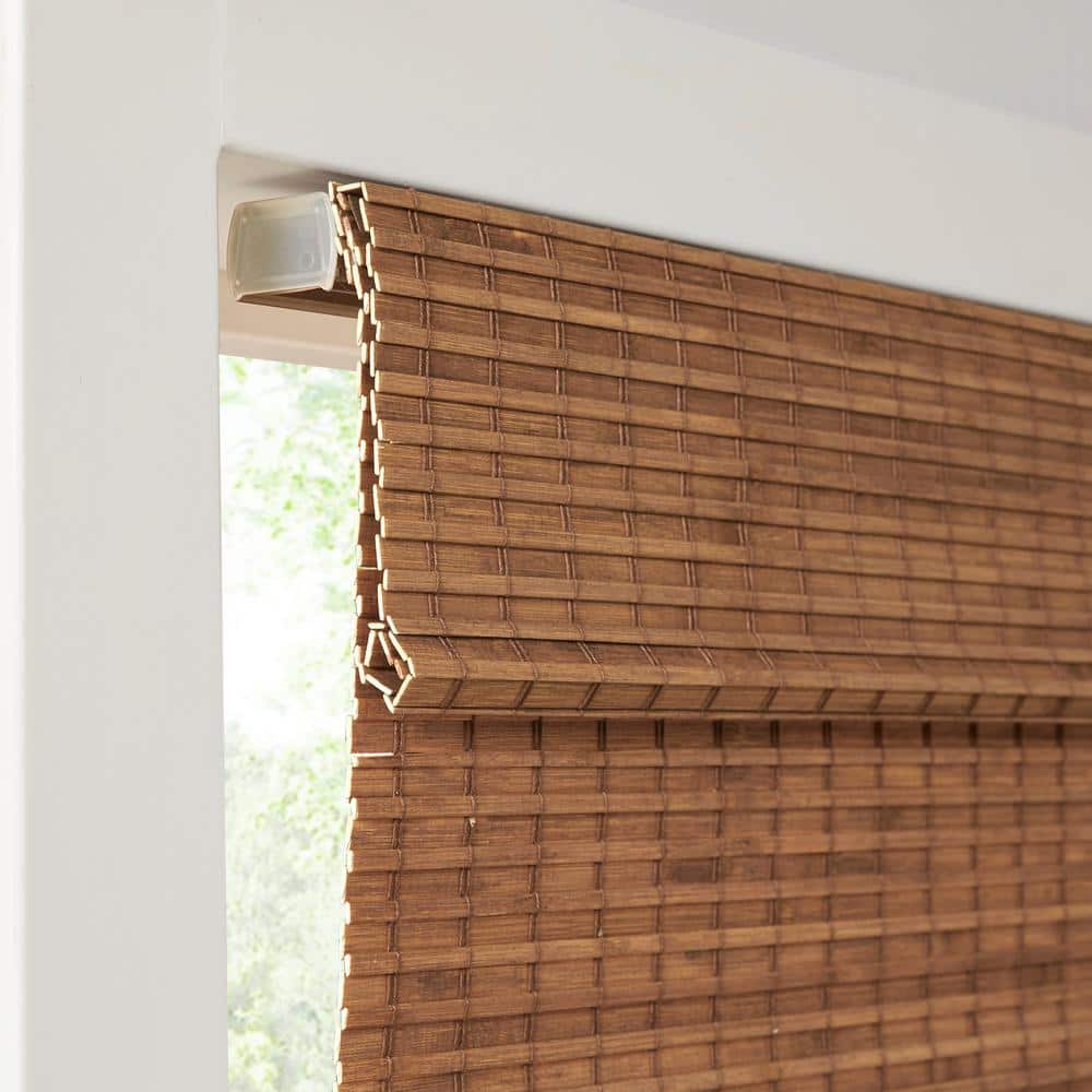 Teak Brown Cordless Bamboo Light Filtering Roman Shade