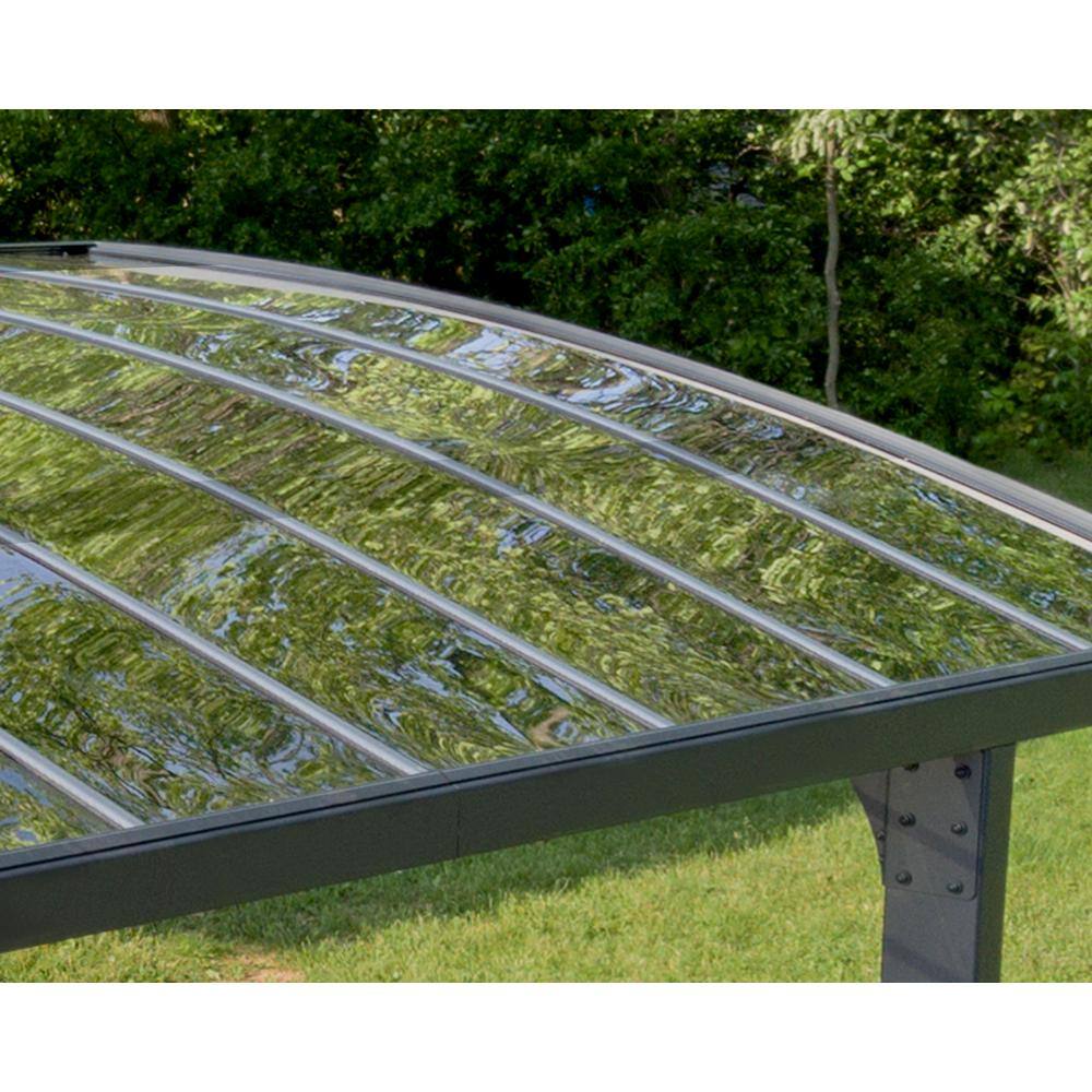 Arizona Breeze Gray Double Wing Carport with Solid Roof Panels