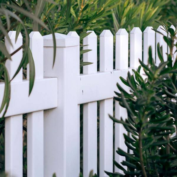 Afoxsos Vinyl Picket Fence Caps White Dog Ear Design Easy