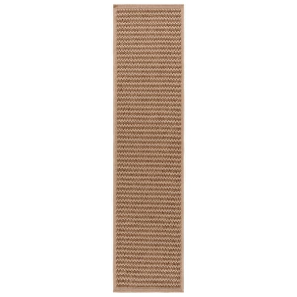 Atrium Sisal Beige 2 ft. x 8 ft. Modern Striped Indoor/Outdoor Runner Rug