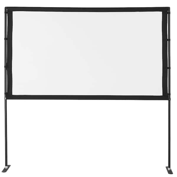 Projector Screen with Stand, 80 in. 160° Wide Angle Indoor Outdoor Projection Screen, 16:9 4K HD Wrinkleless Portable