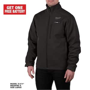 Men's X-Large M12 12V Lithium-Ion Cordless TOUGHSHELL Black Heated Jacket with (1) 3.0 Ah Battery and Charger