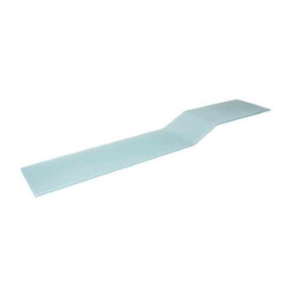 Vincenza Curvo 8 in. x 40 in. Opaque Glass Shelf with 2 Pelican Brackets