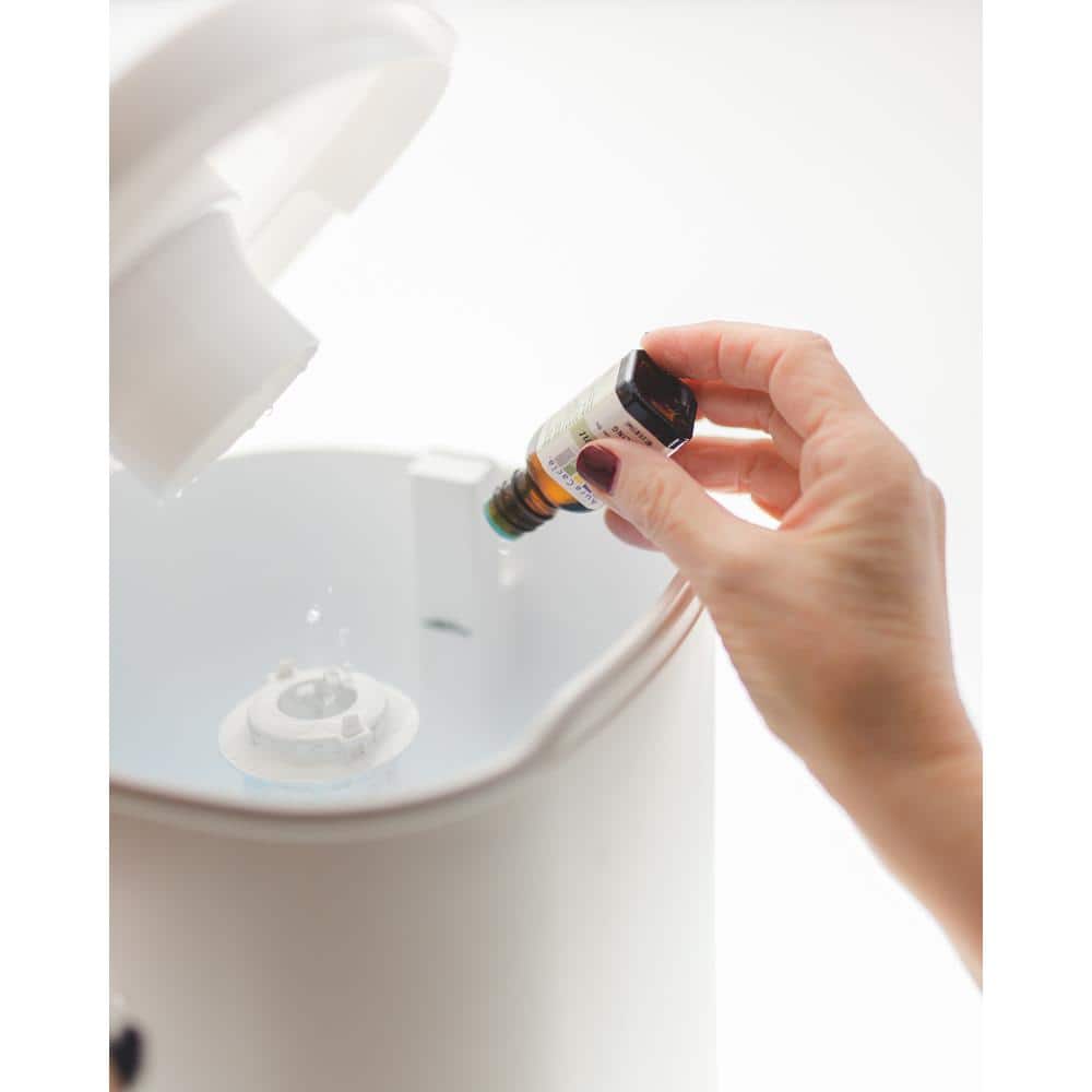 1.2 Gallon White Ultrasonic Cool Mist Tabletop Humidifier with Night Light