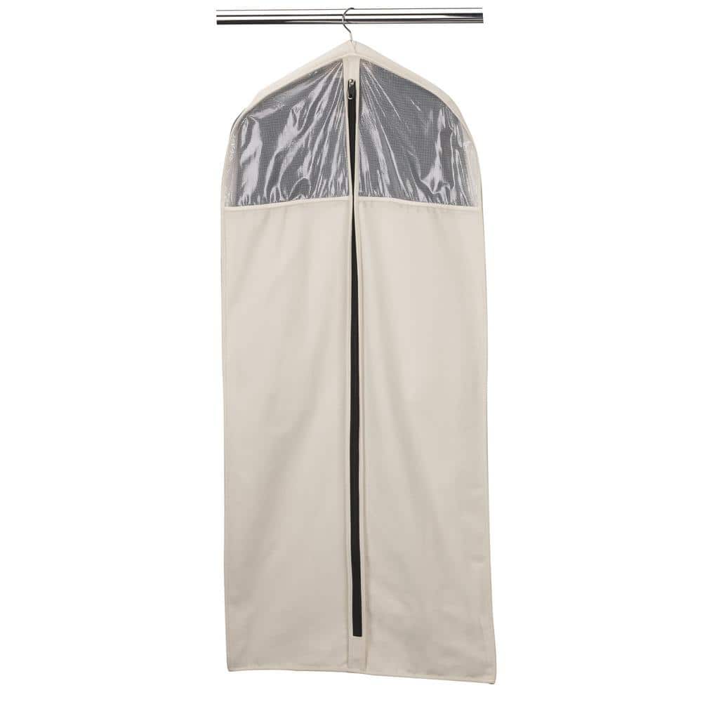 Natural Cotton Canvas Hanging Garment Bag with Zipper