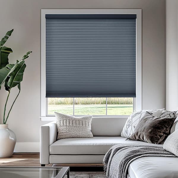 Cut-to-Size Morning Ocean Cordless Light Filtering Privacy Cellular Shades 71 x 64 in. L