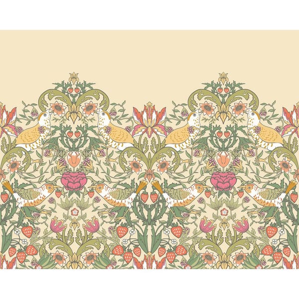 Brewster 19.7 in. x 0.025 in. Yellow Animals Origin Murals Birds, Fruit and Foliage Yellow Wall Mural