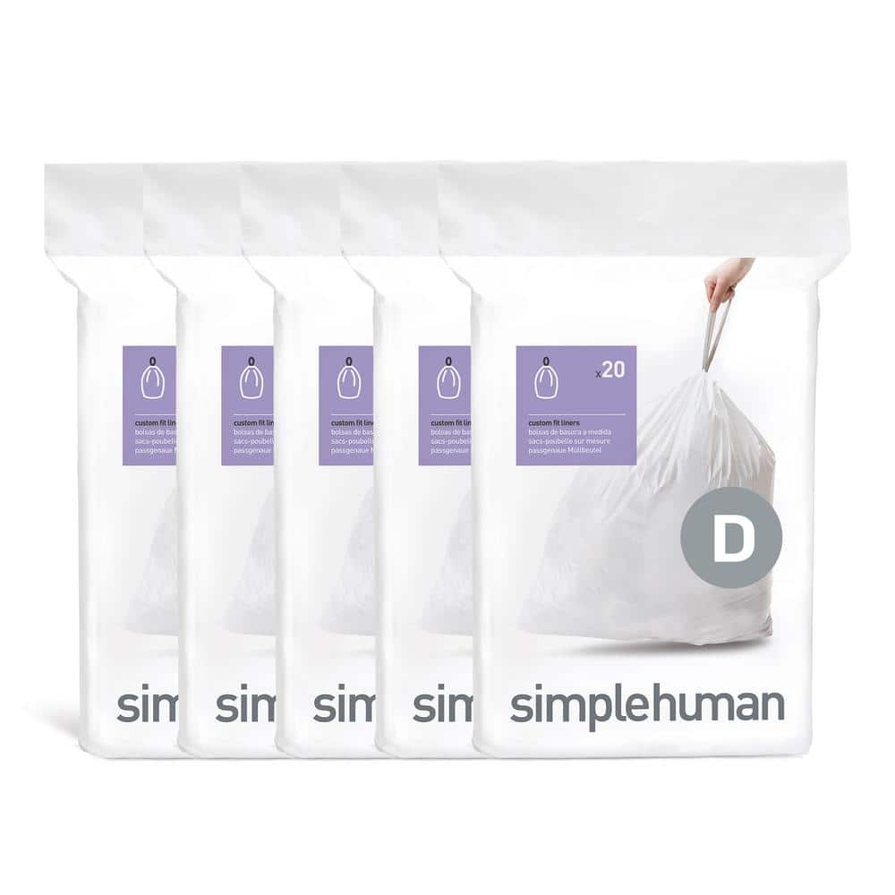 20 Liter Code D Custom-Fit Bathroom Drawstring Trash Bag Liners (100 Ct. Di